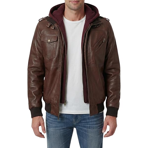 KingSize Men's Big & Tall Hooded Leather Parka - L, Black at